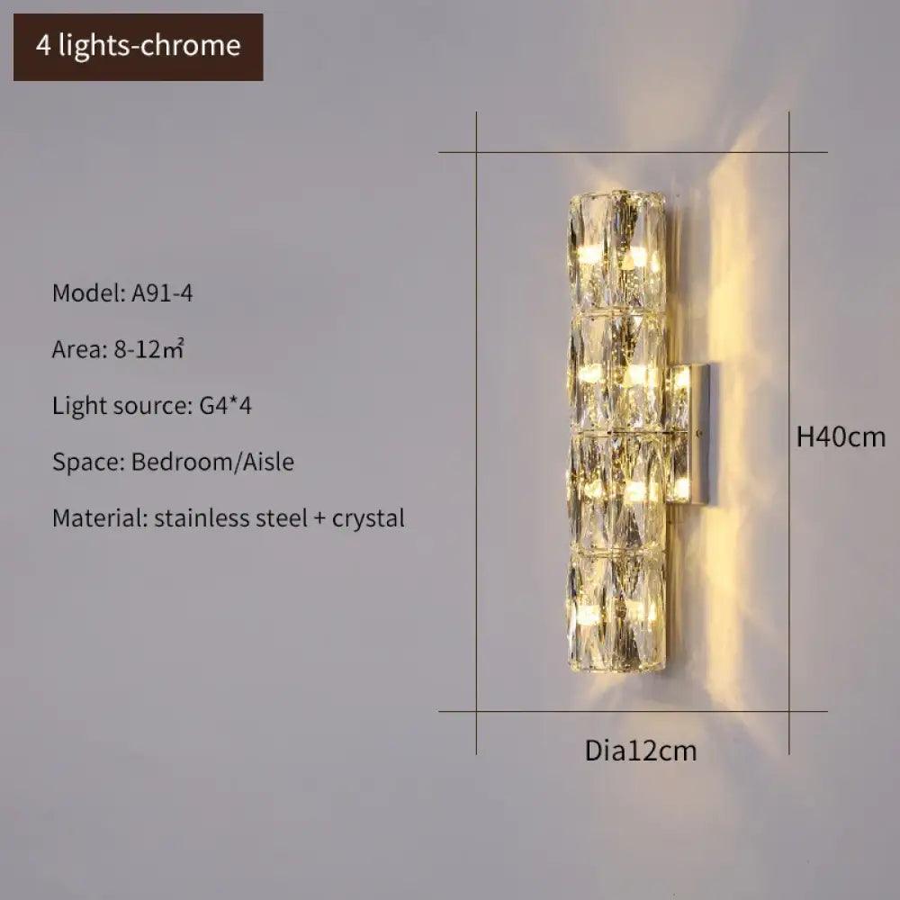 Elena Modern Crystal Wall Sconce | Bedroom Home Lighting