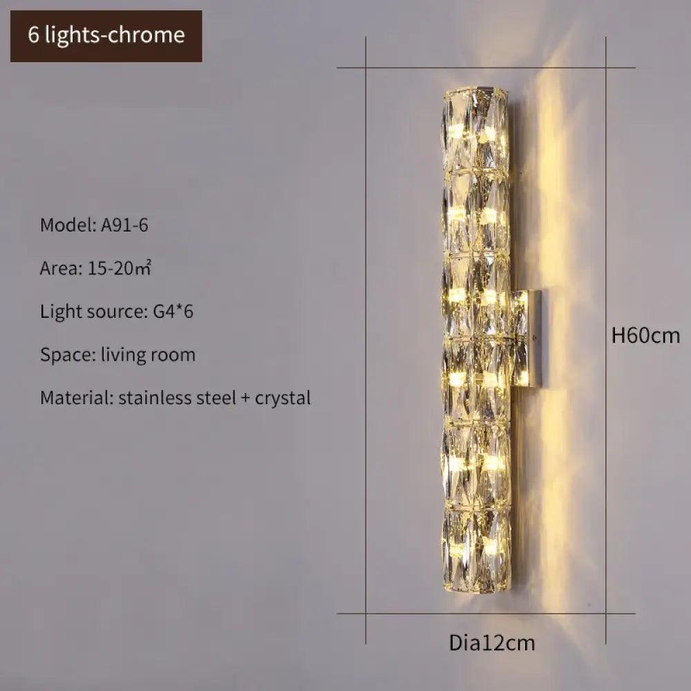 Elena Modern Crystal Wall Sconce | Bedroom Home Lighting