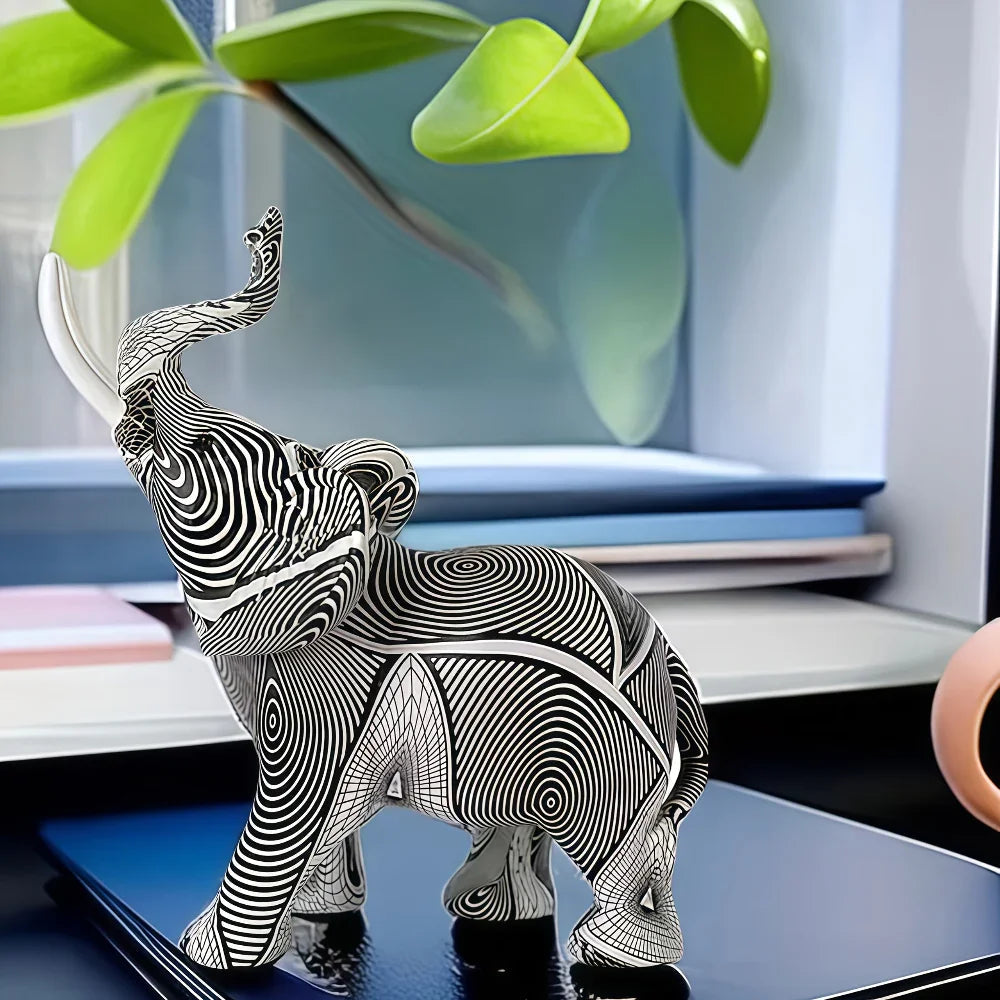 Elephant Statue - Modern Black