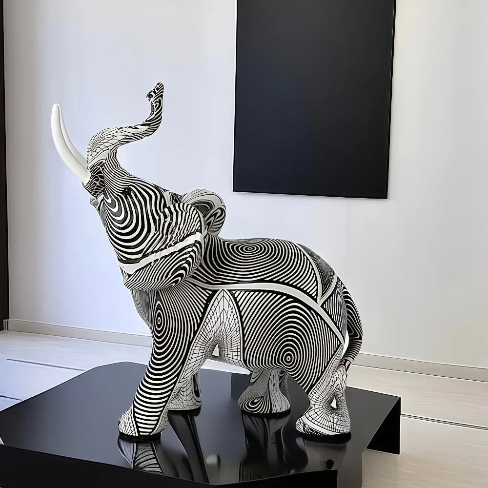 Elephant Statue - Modern Black