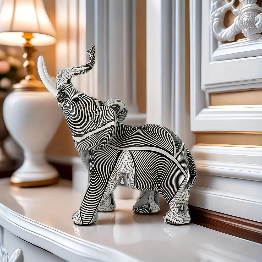 Elephant Statue - Modern Black