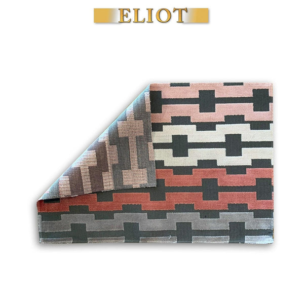 Bardot - Pack of 4 Beautiful Cut Velvet One-Side Placemats - Color: Blush