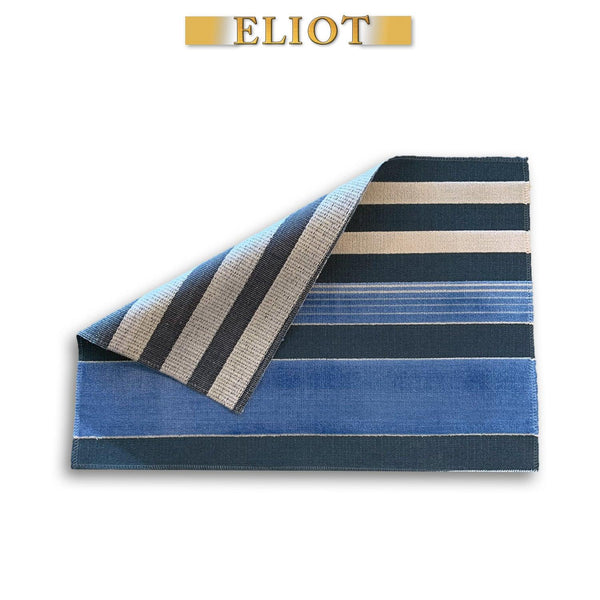 Special Sale! Chic Plate Mats for Your Dining Room, Richmond - Pack of 4 Beautiful Cut Velvet One-Side Placemats - Color: Indigo