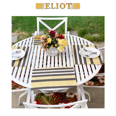 Richmond - Pack of 4 Beautiful Cut Velvet One-Side Placemats - Color: Sunny