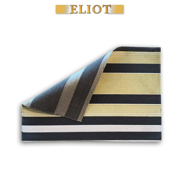 Richmond - Pack of 4 Beautiful Cut Velvet One-Side Placemats - Color: Sunny