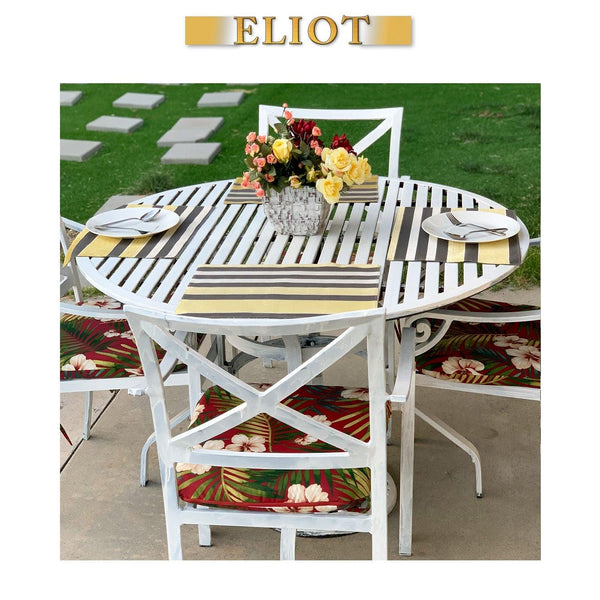Richmond - Pack of 4 Beautiful Cut Velvet One-Side Placemats - Color: Sunny