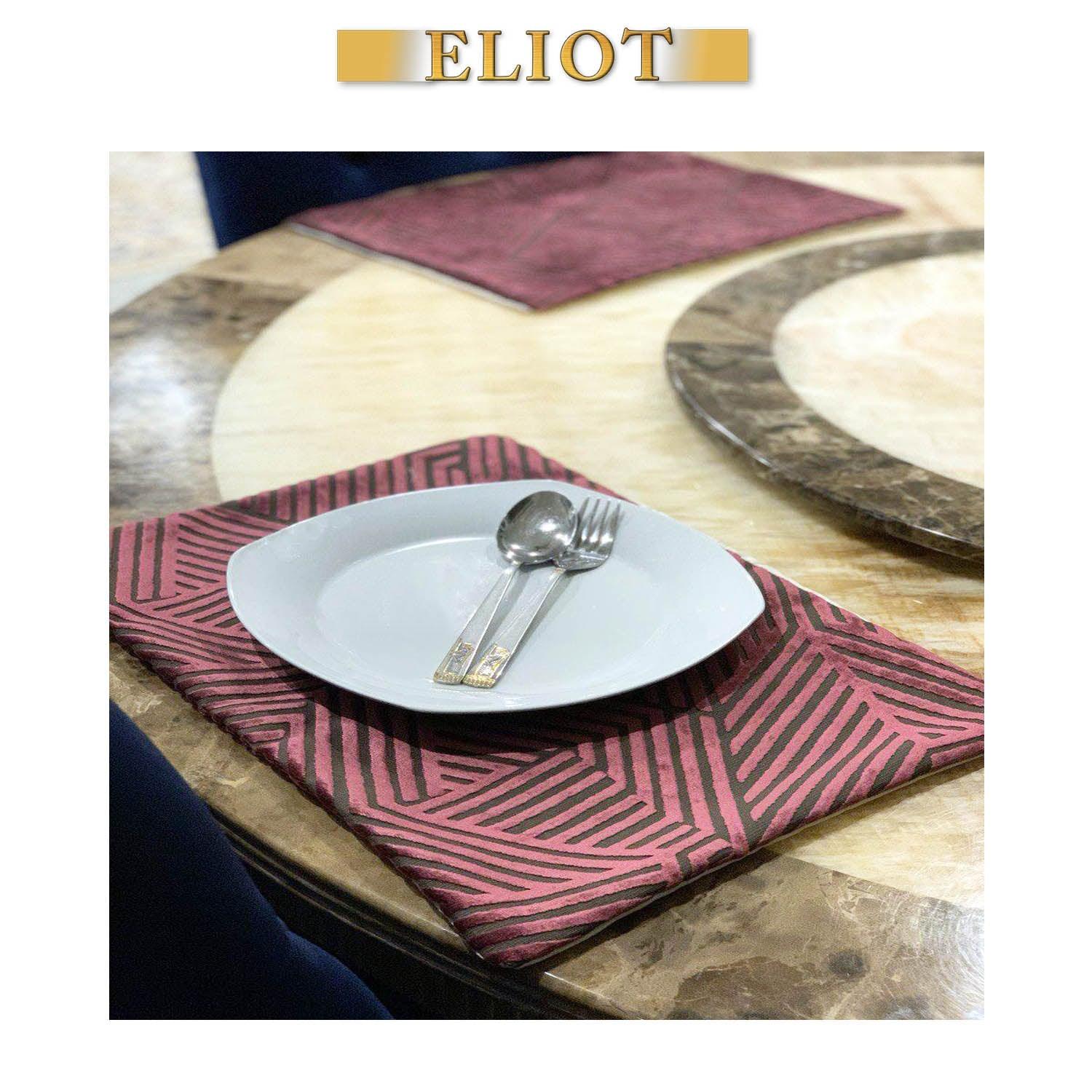 Otis - Pack of 4 Beautiful Cut Velvet Placemats - Color: Sunset