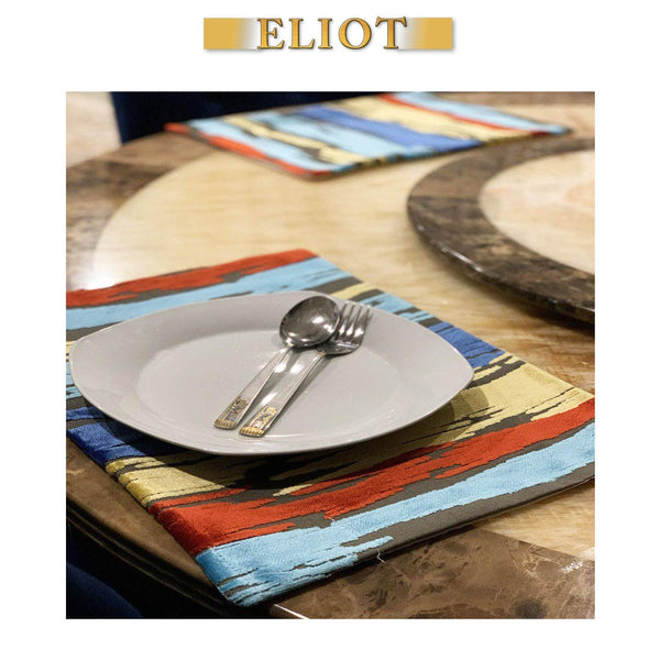 Elegant Plate Mats, Cirrus - Pack of 4 Beautiful Cut Velvet Thick Placemats - Color: Memphis