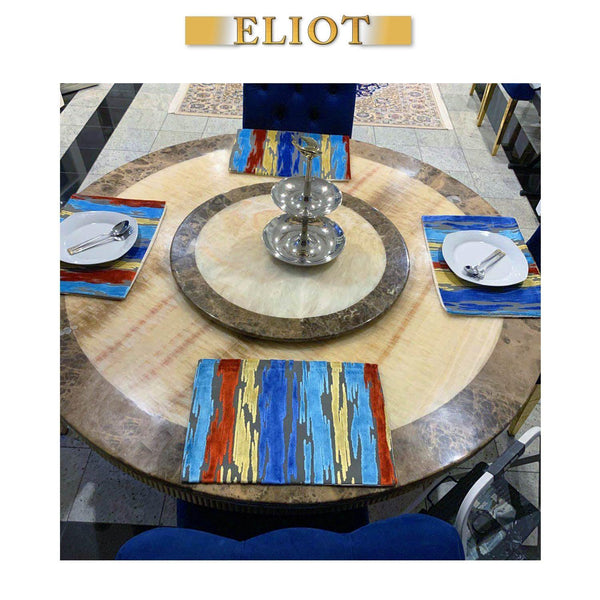 Elegant Plate Mats, Cirrus - Pack of 4 Beautiful Cut Velvet Thick Placemats - Color: Memphis