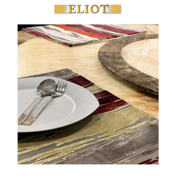 Cirrus - Set of 4 Beautiful Cut Velvet Placemats - Color: Ruby