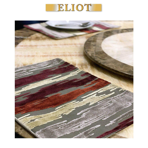 Cirrus - Set of 4 Beautiful Cut Velvet Placemats - Color: Ruby