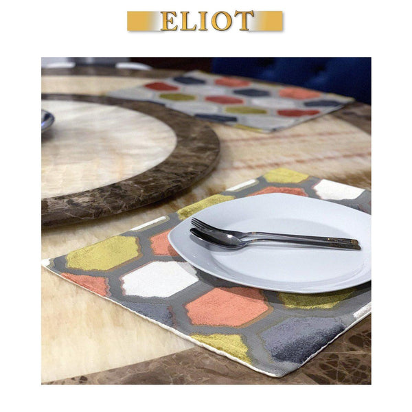 Seymour - Pack of 4 Beautiful Cut Velvet Placemats - Color: Sorbet