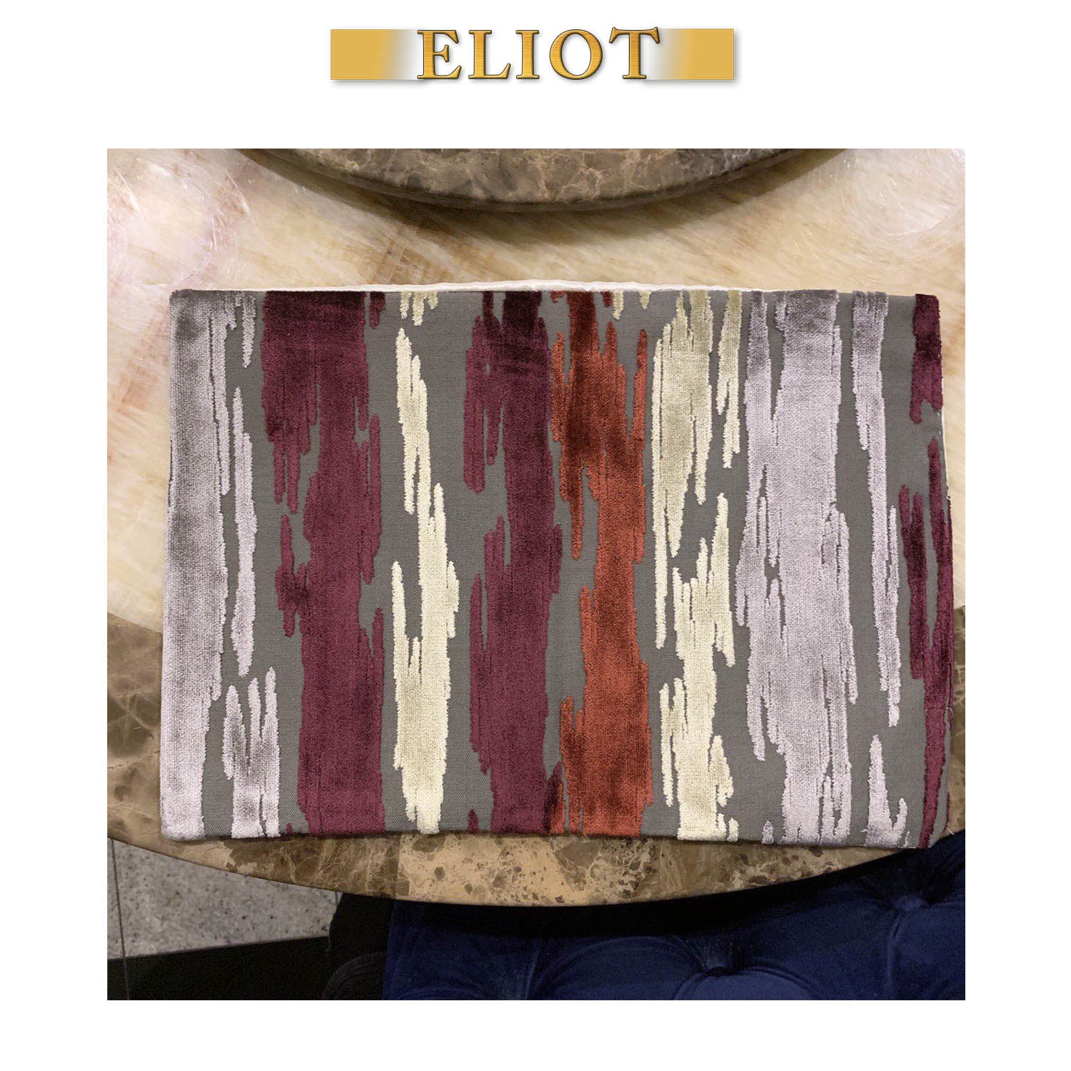 Cirrus - Set of 4 Beautiful Cut Velvet Placemats - Color: Ruby