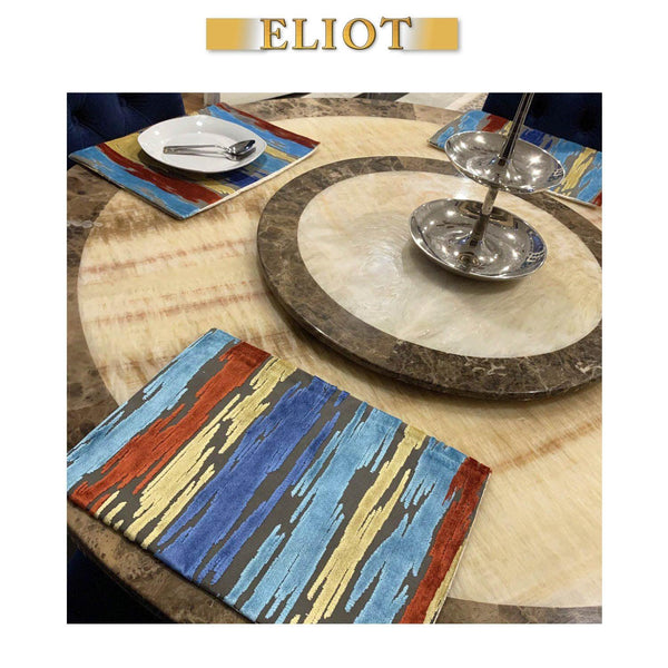 Elegant Plate Mats, Cirrus - Pack of 4 Beautiful Cut Velvet Thick Placemats - Color: Memphis