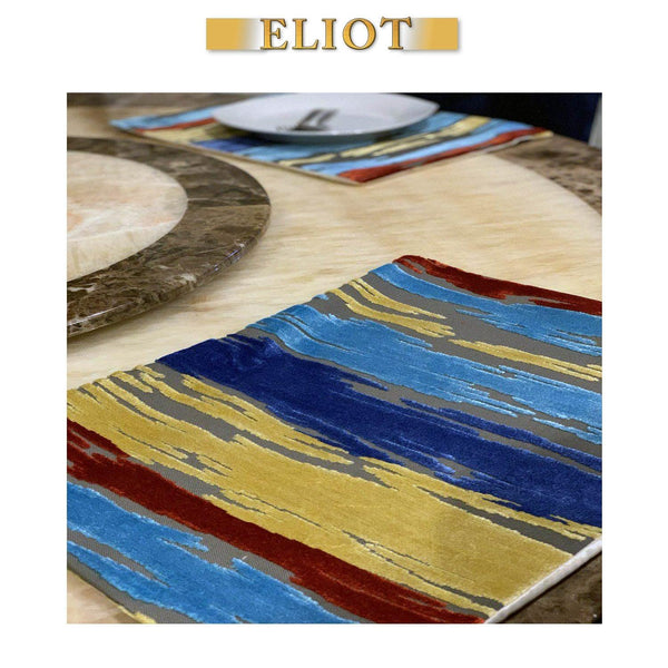 Elegant Plate Mats, Cirrus - Pack of 4 Beautiful Cut Velvet Thick Placemats - Color: Memphis