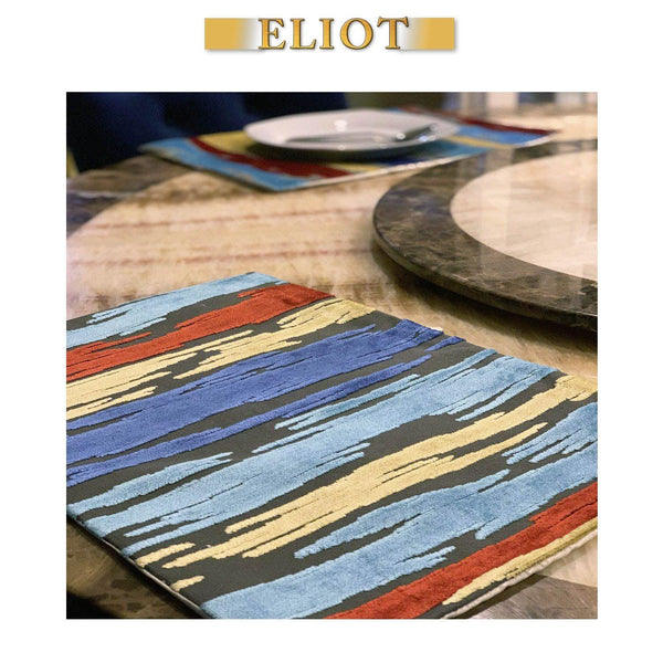 Elegant Plate Mats, Cirrus - Pack of 4 Beautiful Cut Velvet Thick Placemats - Color: Memphis