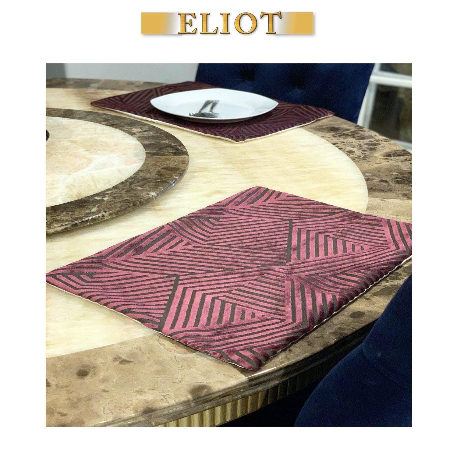 Otis - Pack of 4 Beautiful Cut Velvet Placemats - Color: Sunset