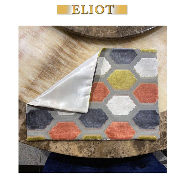 Seymour - Pack of 4 Beautiful Cut Velvet Placemats - Color: Sorbet