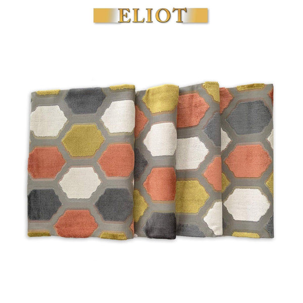 Seymour - Pack of 4 Beautiful Cut Velvet Placemats - Color: Sorbet
