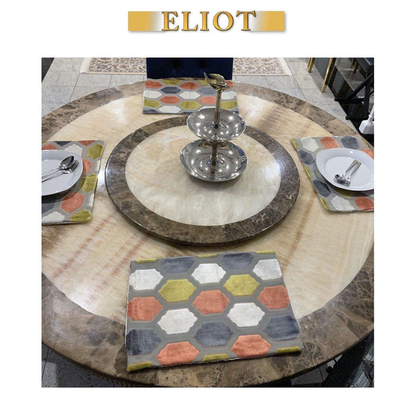 Seymour - Pack of 4 Beautiful Cut Velvet Placemats - Color: Sorbet