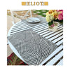 Aurora - Pack of 4 Beautiful Geometric Burnout Velvet One-Side Placemats - Color: Cobblestone