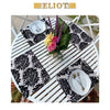 Florence Fiori - Pack of 4 Beautiful Burnout Damask Velvet One-Side Placemats - Color: Silver