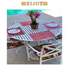 Aurora - Pack of 4 Beautiful Geometric Burnout Velvet One-Side Placemats - Color: Atomic
