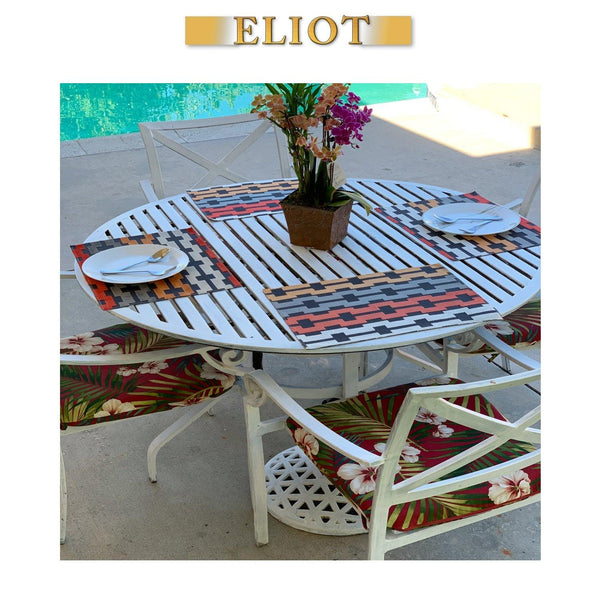 Bardot - Pack of 4 Beautiful Cut Velvet One-Side Placemats - Color: Atomic