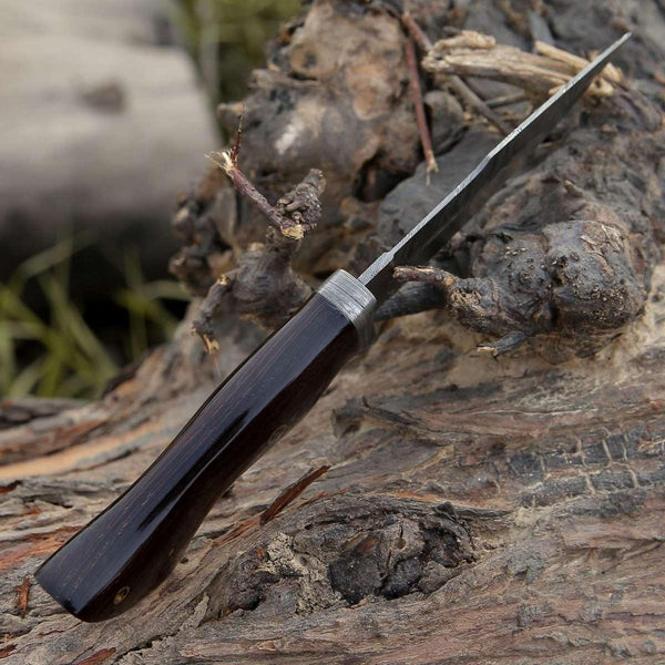 Eminence Damascus Hunting Knife with Exotic Wenge Wood Handle - Gifts for You 'n Me