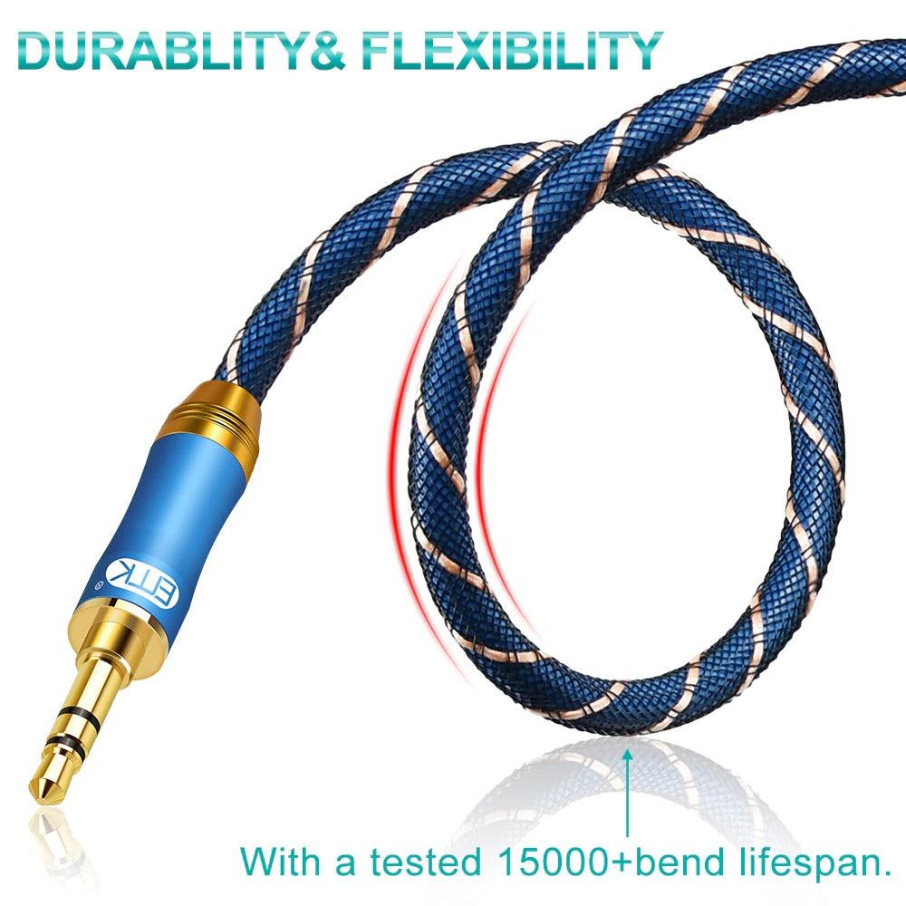 Gold Plated 3.5mm Audio Aux Cable For  Car Headphone Speaker Mobile Phone