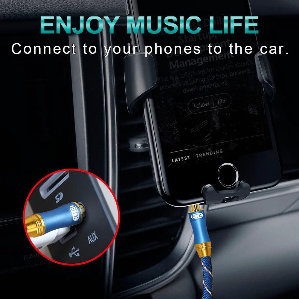 Gold Plated 3.5mm Audio Aux Cable For  Car Headphone Speaker Mobile Phone