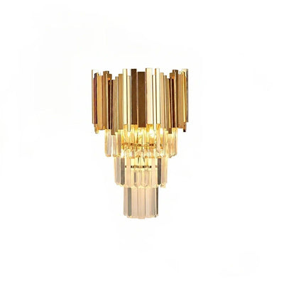 Art Deco Crystal Wall Sconce Gold Chrome – Empire Style E12 Dimmable Wall Light