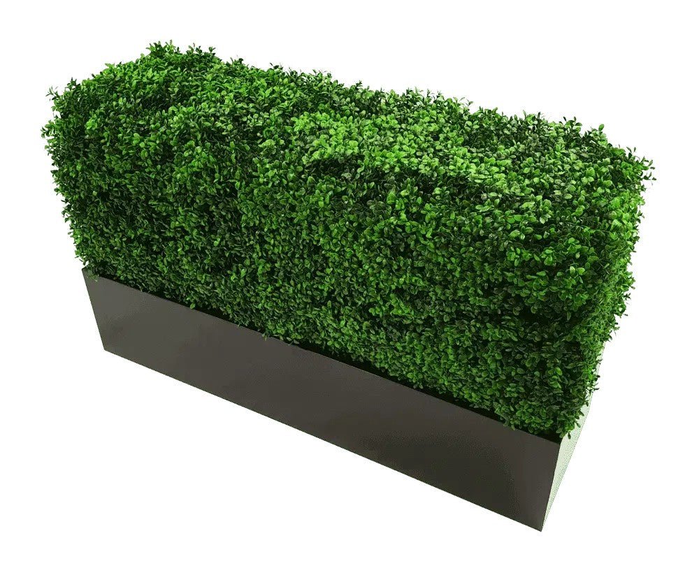 Black Metal Planter Medium – For Artificial Hedges
