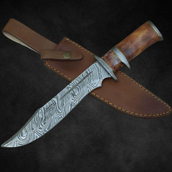 Empyrean Bowie Knife with Bone Handle & Sheath - Gifts for You 'n Me