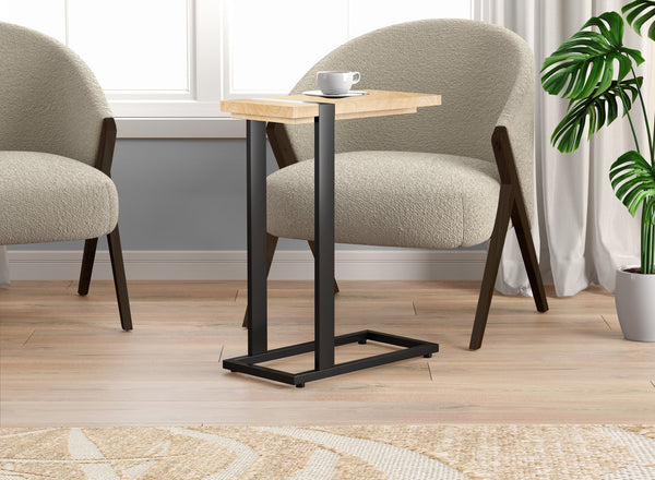End Accent Table C-Shaped Taupe Black Metal