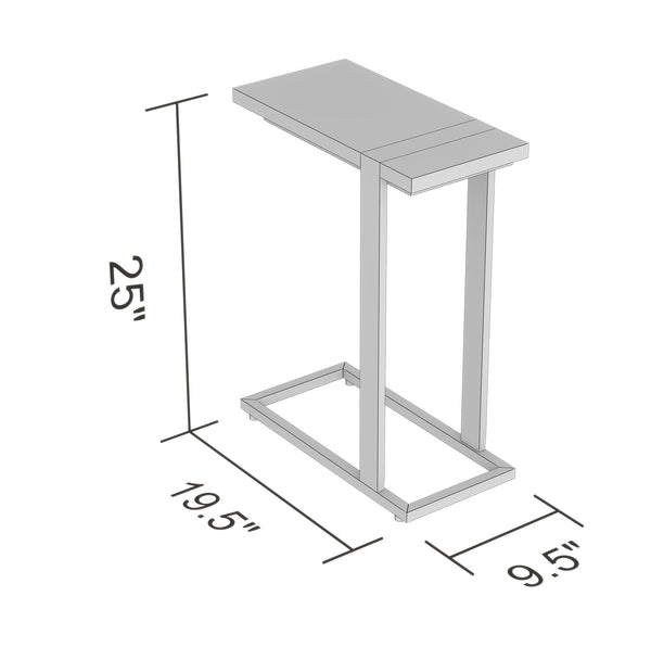 End Accent Table C-Shaped Taupe Black Metal