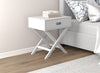 End Accent Table White 1 Drawer