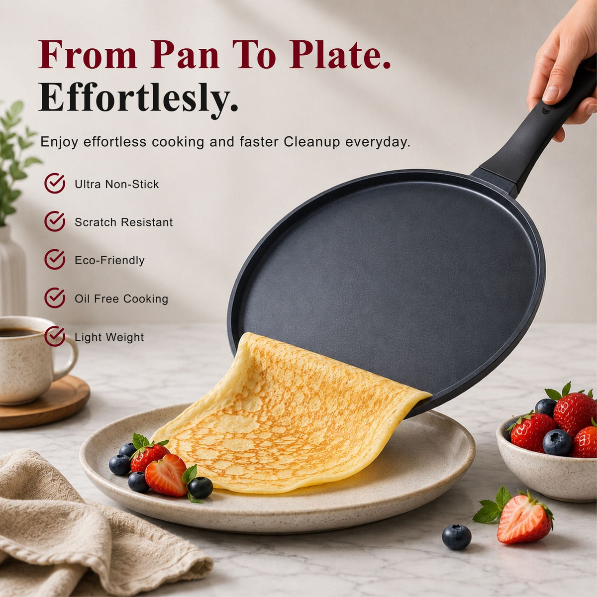 Ceramic Nonstick Crepe & Egg Pan, 11