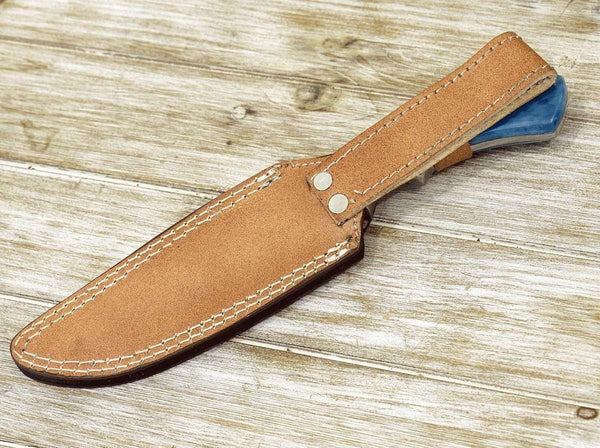 Enforcer Damascus Bowie Knife with Bone Handle - Gifts for You 'n Me
