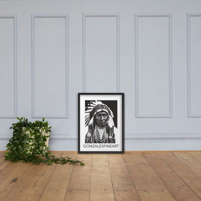 Chief Joseph Black and White Framed poster