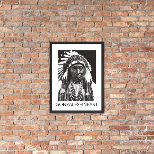 Chief Joseph Black and White Framed poster