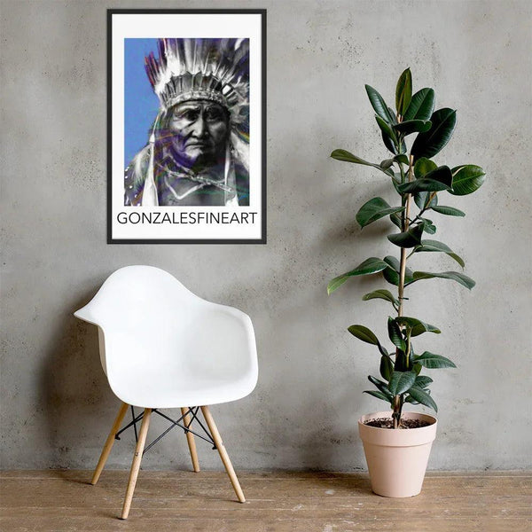 Geronimo War Bonnet Framed poster - Gifts for You 'n Me