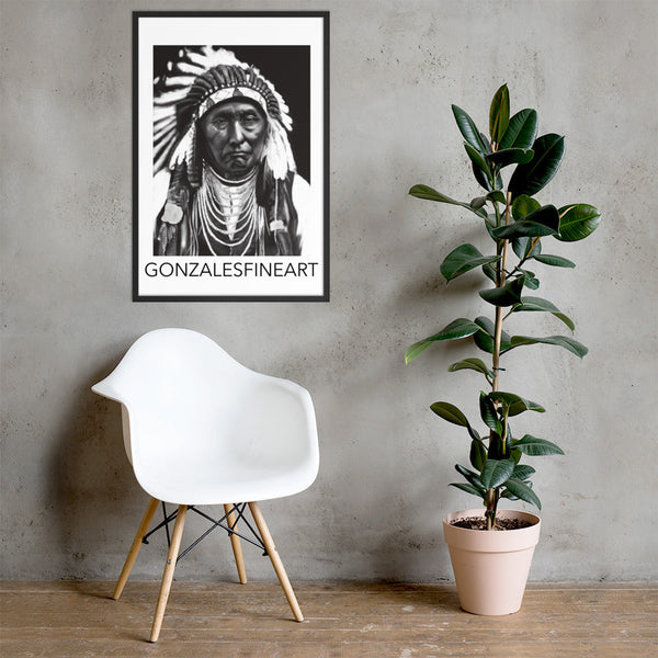 Chief Joseph Black and White Framed poster