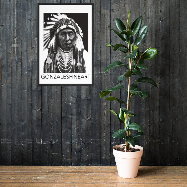 Chief Joseph Black and White Framed poster