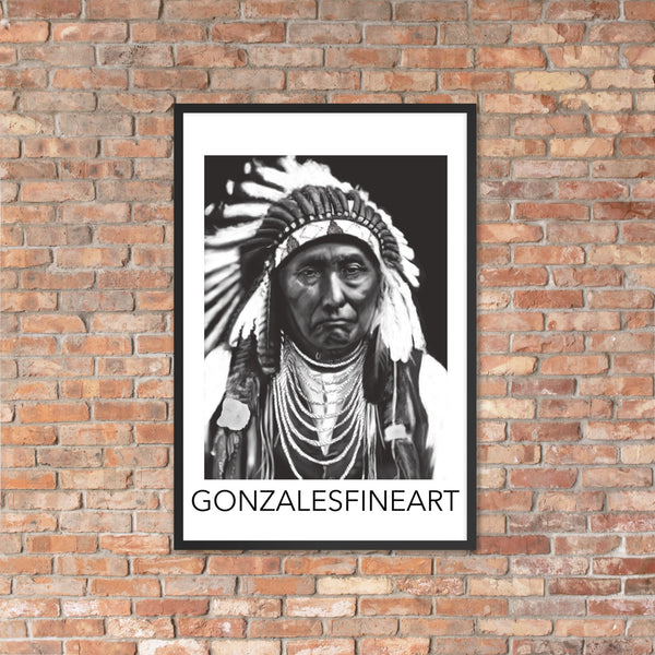 Chief Joseph Black and White Framed poster