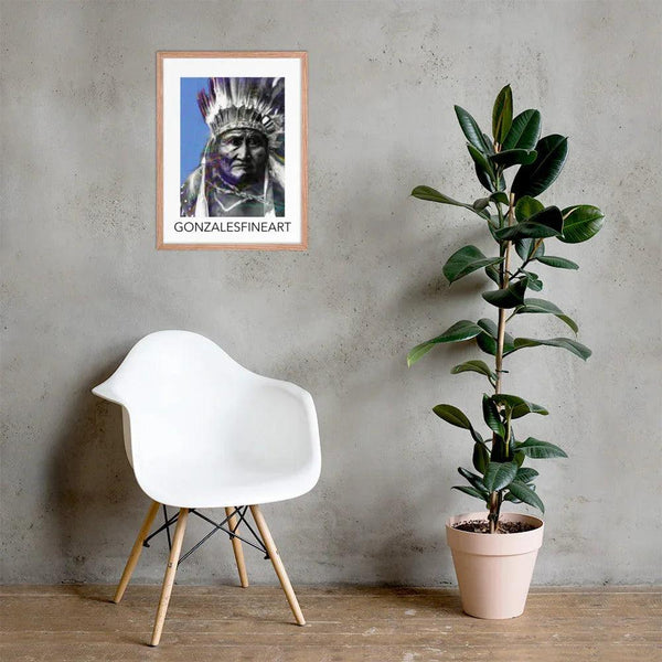 Geronimo War Bonnet Framed poster - Gifts for You 'n Me