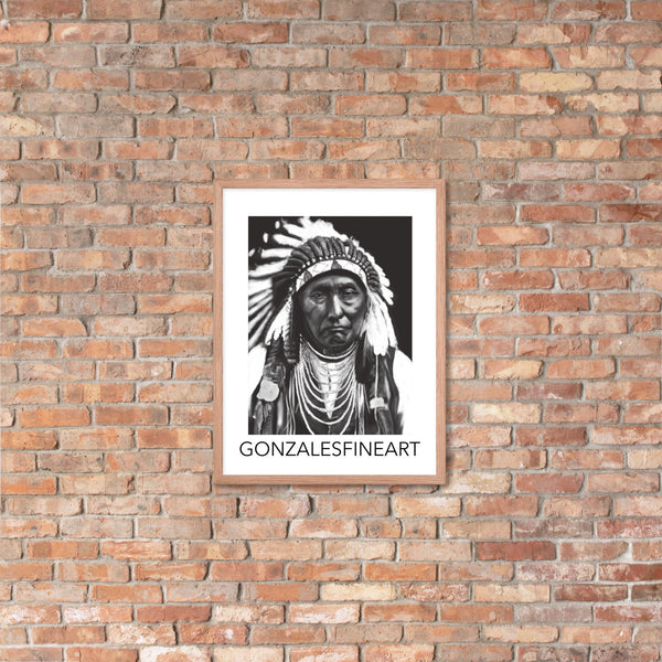 Chief Joseph Black and White Framed poster
