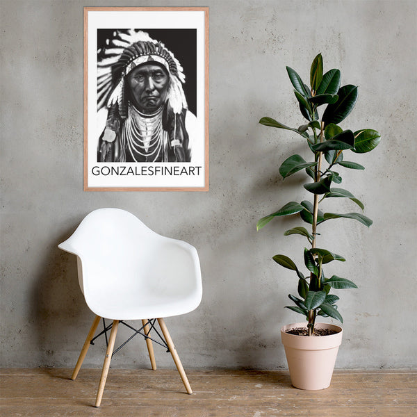 Chief Joseph Black and White Framed poster