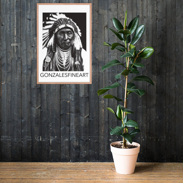 Chief Joseph Black and White Framed poster