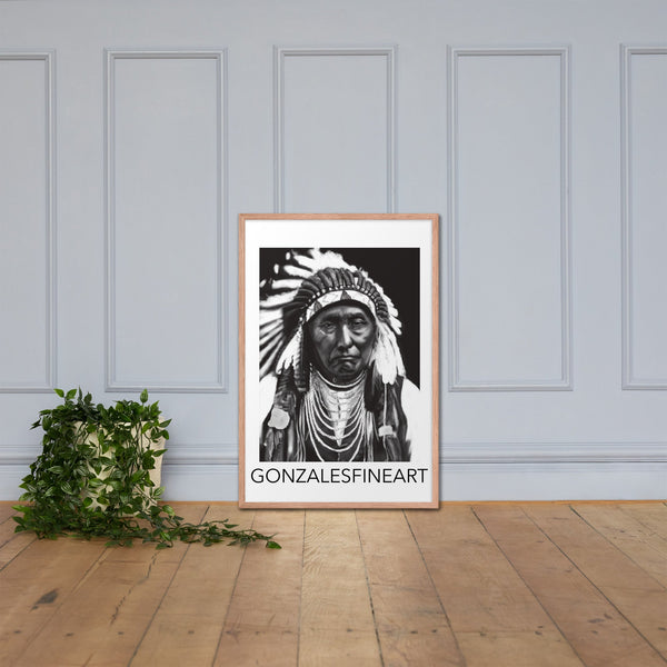 Chief Joseph Black and White Framed poster
